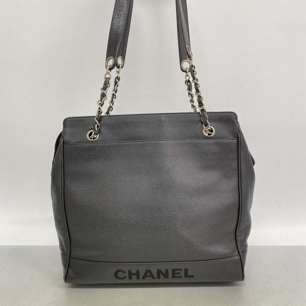 CHANEL Black Caviar Leather Tote Bag - Picture 11 of 12